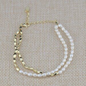 Freshwater Pearl Bracelet – 14K Gold Plated